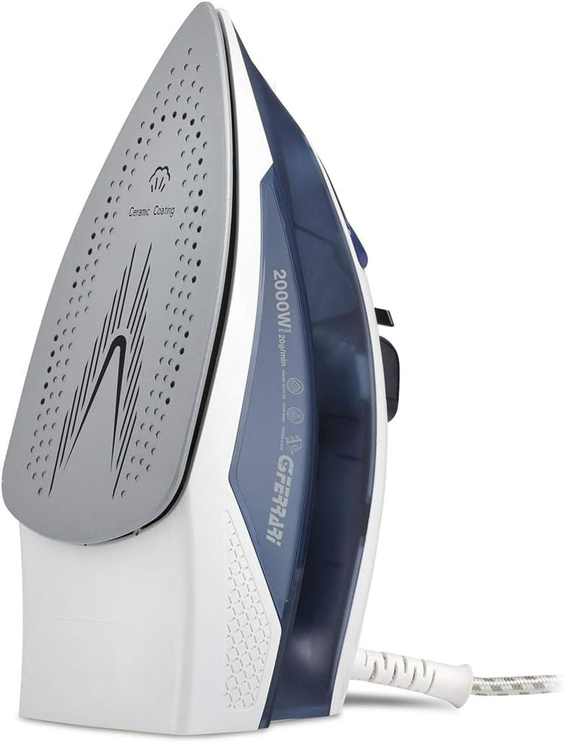 G3 Ferrari Steam Iron Ceramic Plate With Spray Function 2000W Blue