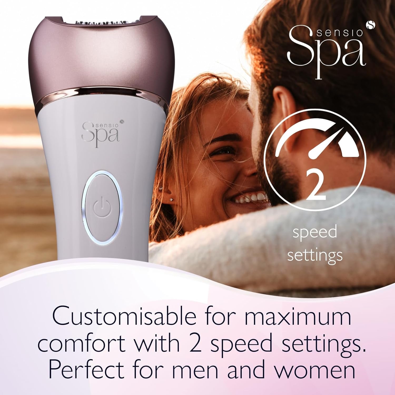 Sensio Spa Multifunctional 5 in 1 Callus Hard Skin Remover, Epilator, Body & Face Shaver, Exfoliator, Massager Men and Women, Rechargeable 2 Speeds with USB, Waterproof, Pedicure Dry Dead Skin Remover