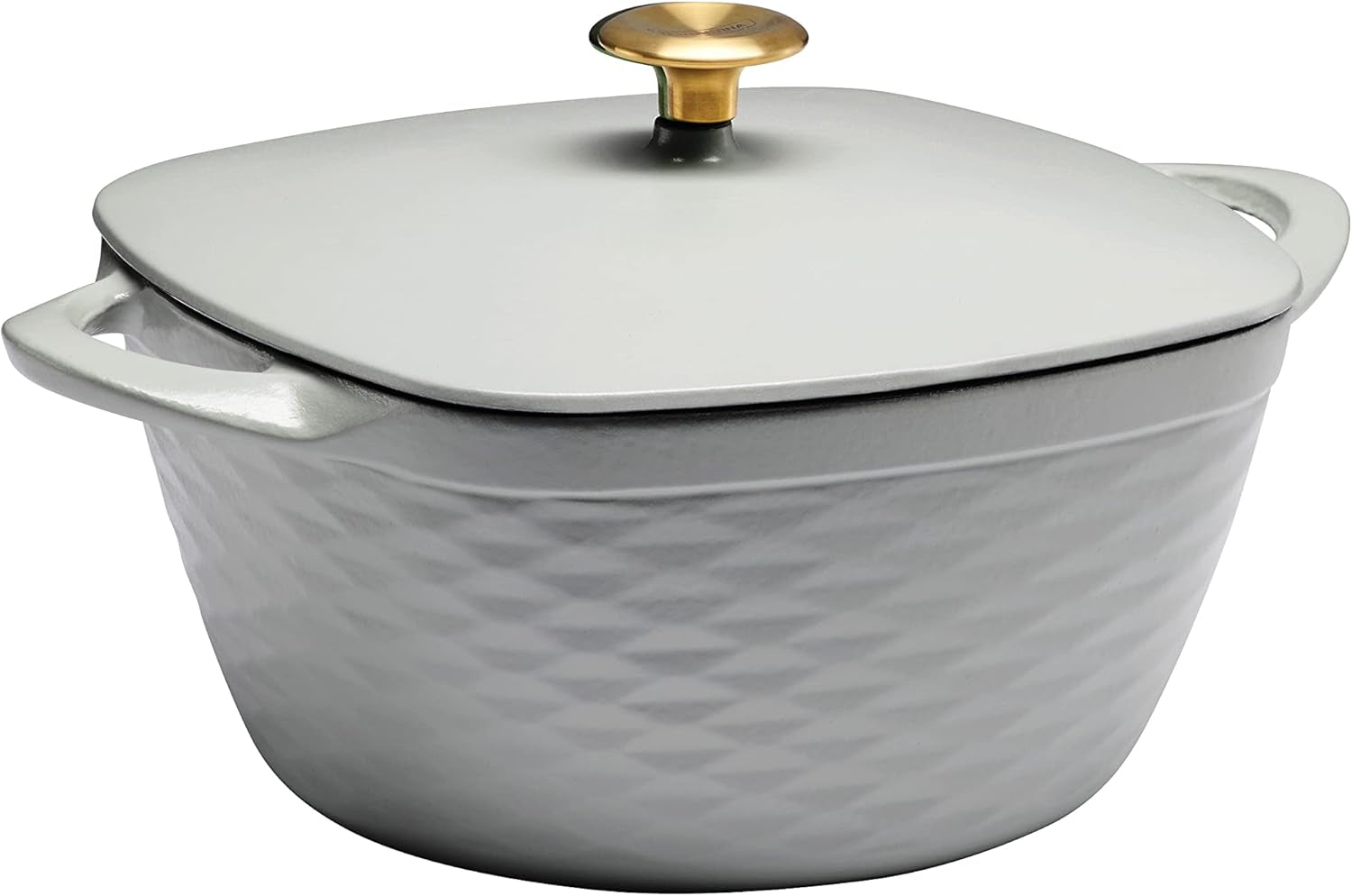 Prisma 7 Qt Enameled Cast Iron Covered Square Dutch Oven (Gray)