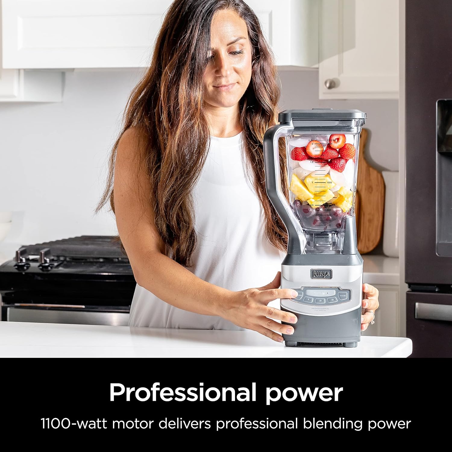 Ninja BL660 Professional Compact Smoothie & Food Processing Blender, 1100-Watts, 3 Functions -For Frozen Drinks, Smoothies, Sauces, & More, 72-Oz.* Pitcher, (2) 16-Oz. To-Go Cups & Spout Lids, Gray