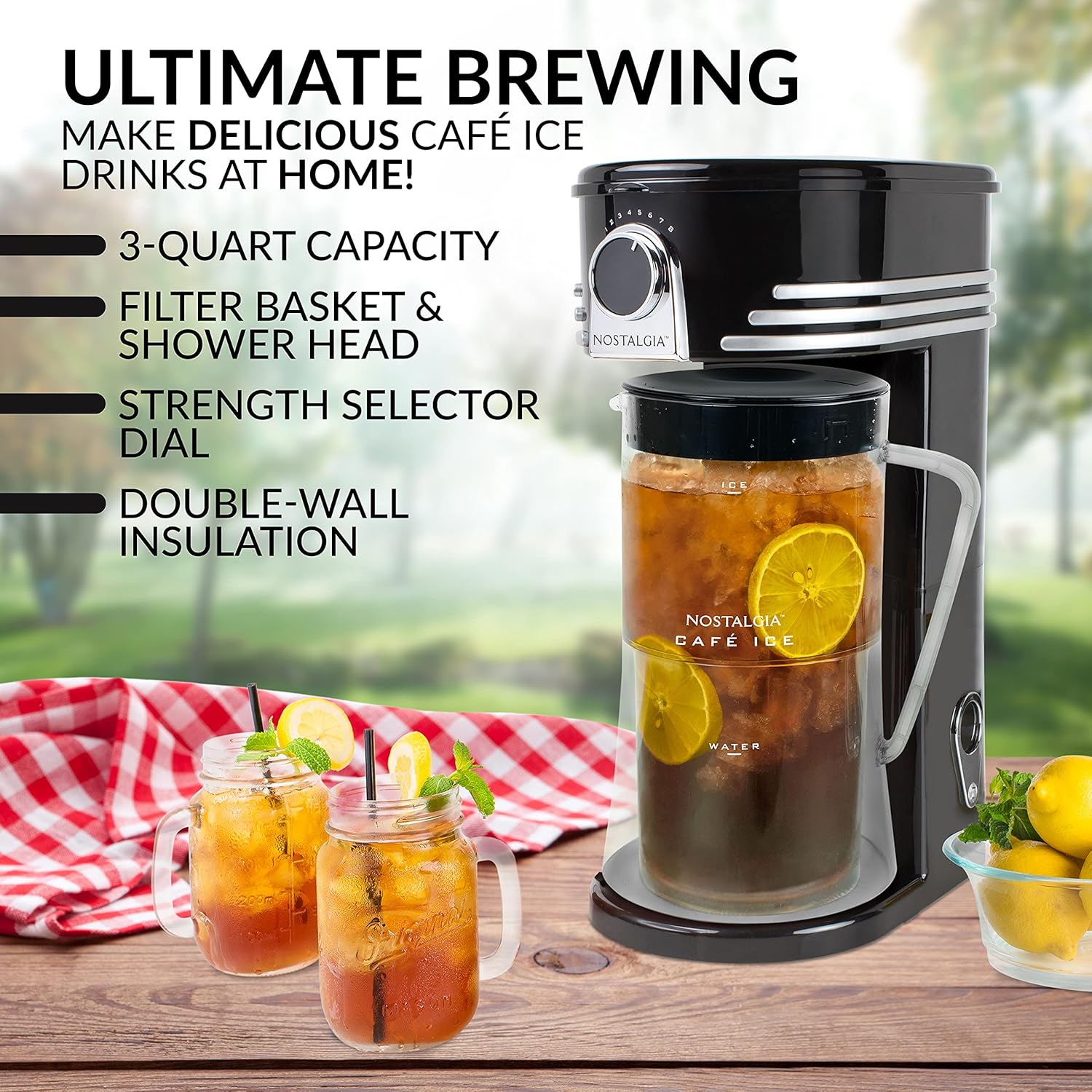 Nostalgia Iced Tea maker with Double-Insulated Pitcher