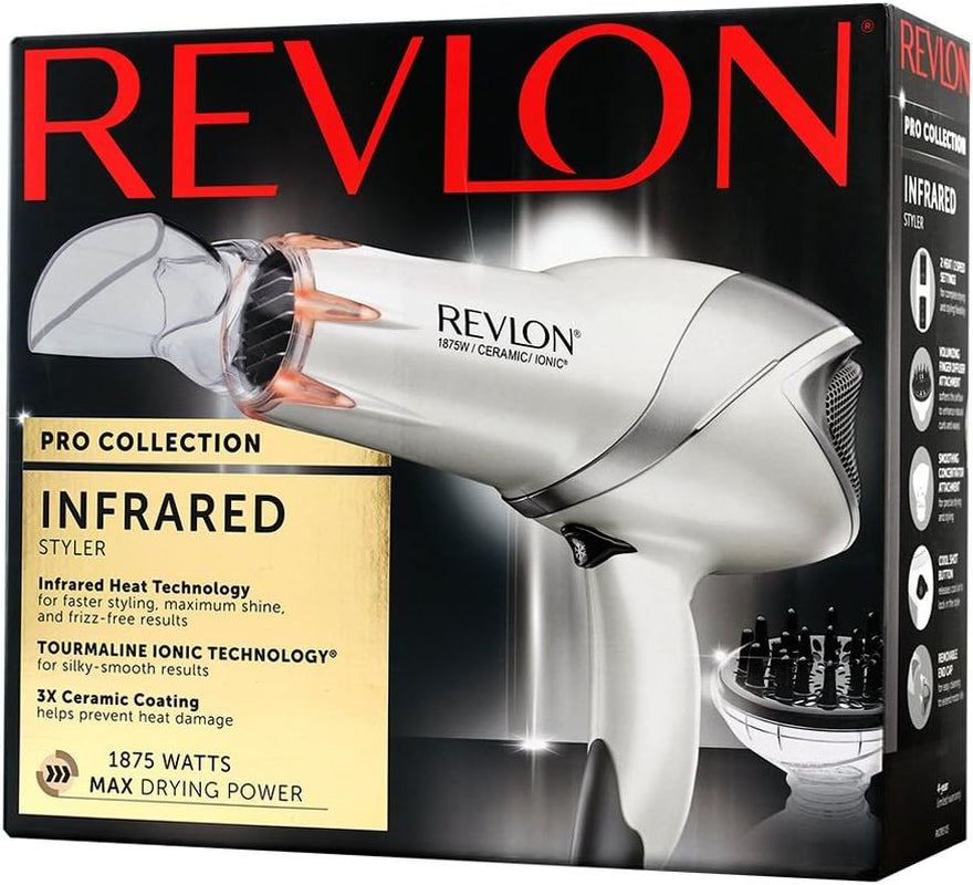 Revlon 1875W Damage Protection Infrared Hair Dryer with Hair Clips