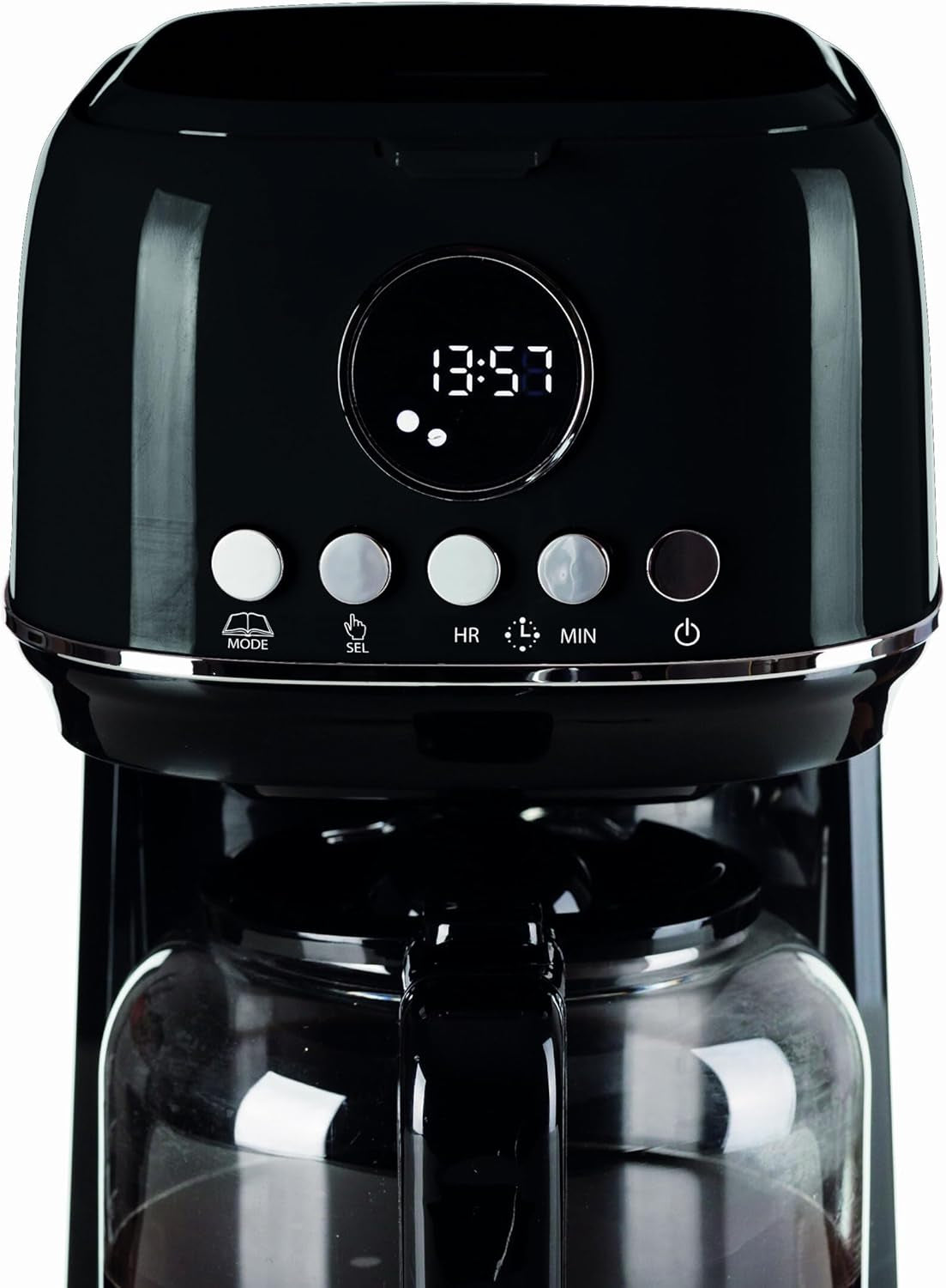 Ariete 1396 Macchina Da Caffè Con Filtro Moderna, Caffè Americano, Capacità Fino a 15 Tazze, Base Riscaldante, Display LCD, Filtri Estraibili E Lavabili, Nero