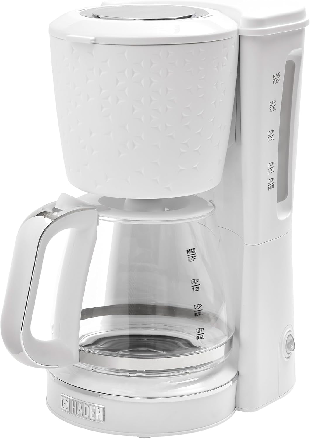 HADEN Starbeck Drip Coffee Machine Drip and Keep Warm Function 1.5 Liter  White/Chrome