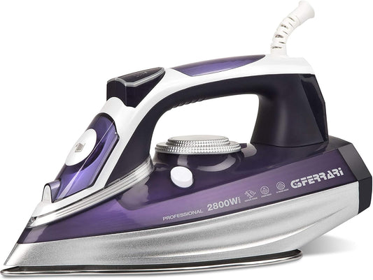 G3 Ferrari Steam Iron Stainless Steel Plate Self-Clean and Spray Function 2800W Purple