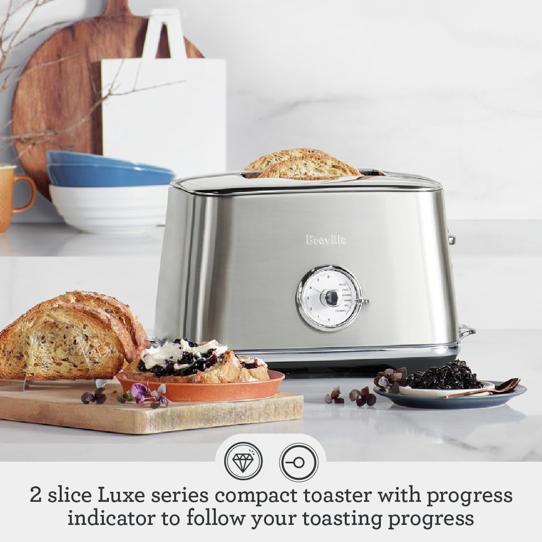 Breville the Toast Select™ Luxe 2-Slice Toaster, BTA735RCH, Royal Champagne