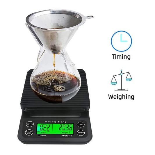 Digital Coffee Scale with Timer High Precision LCD Screen