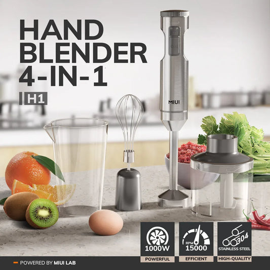 MIUI 4-in-1 Hand Blender Powerful Stainless Steel Stick 1000W