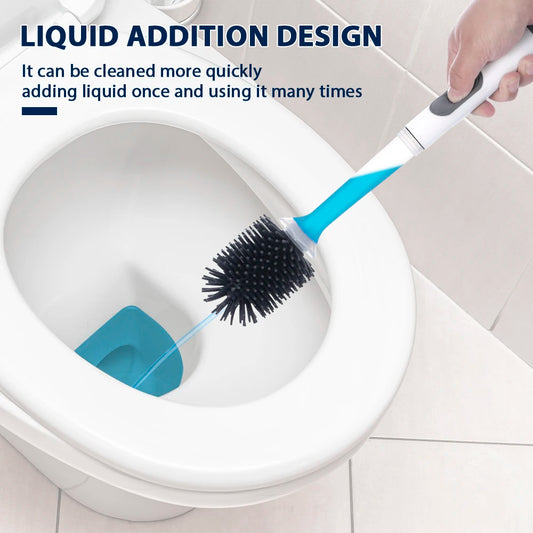 Water Spray Toilet Brush Silicone Refillable 40cm