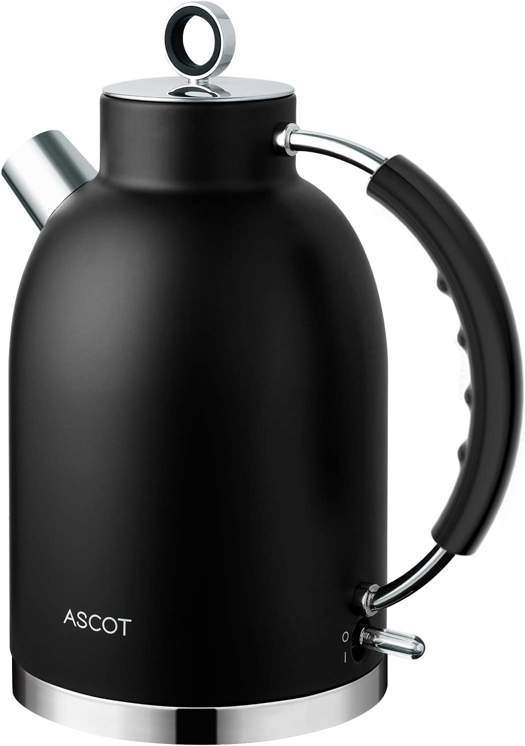 Electric Kettle, ASCOT Electric Tea Kettle, Stainless Steel Kettle Water Boiler, Fast Boiling Kettle, 1.5L, 1500W, Bpa-Free, Cordless, Automatic Shutoff, Boil-Dry Protection, Black