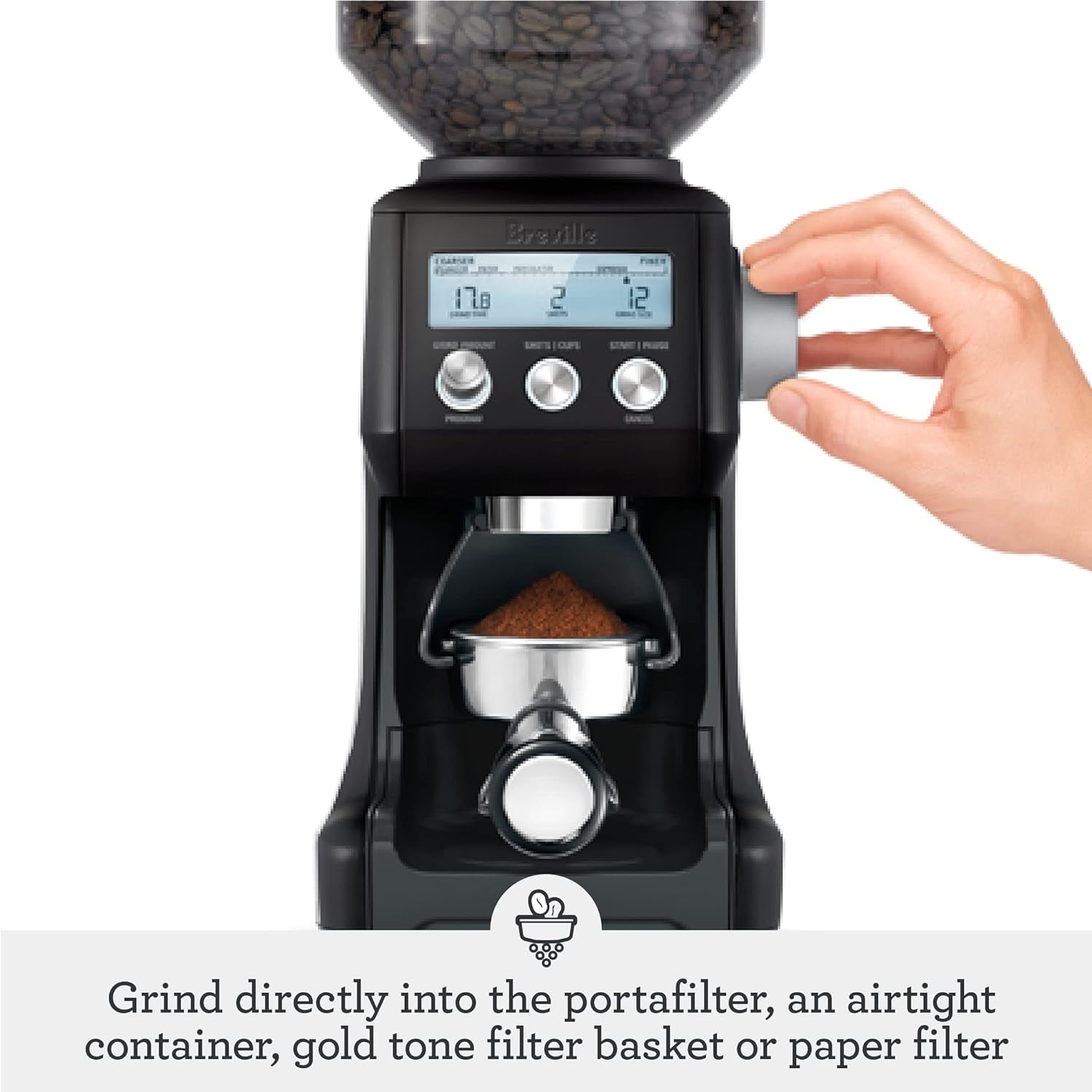 Breville the Smart Grinder™ Pro, BCG820BTR, Black Truffle