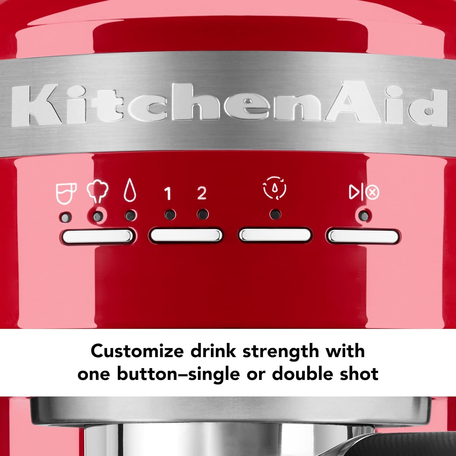 Kitchenaid Metal Semi-Automatic Espresso Machine - KES6503, Empire Red, 1.4 Liters