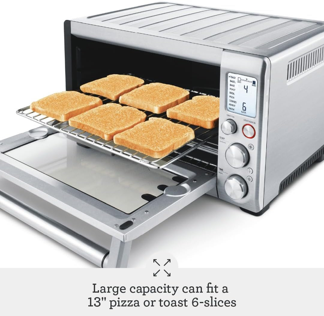 Breville the Smart Oven®, Convection Toaster Oven, Small Electric Countertop Oven, BOV800XL, Brushed Stainless Steel