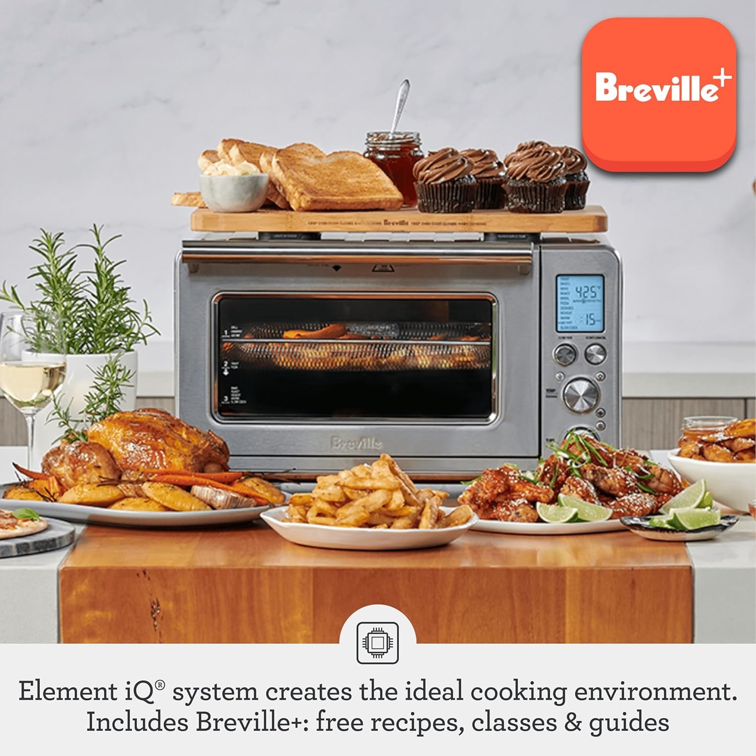 Breville the Smart Oven® Air Fryer, Convection Countertop Oven, Air Fryer Toaster Oven Combo, BOV860RVC, Red Velvet Cake