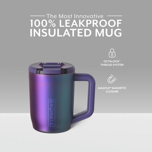 Brümate Müv - 15Oz 100% Leak Proof Insulated Coffee Mug with Handle & Lid - Stainless Steel Coffee Travel Mug - Double Walled Coffee Cup (Dark Aura)