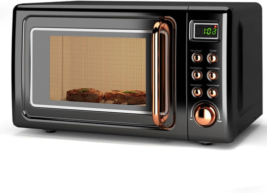 SIMOE Retro Microwave Oven 20 L Defrost & Auto Cooking Function LED Display 700W