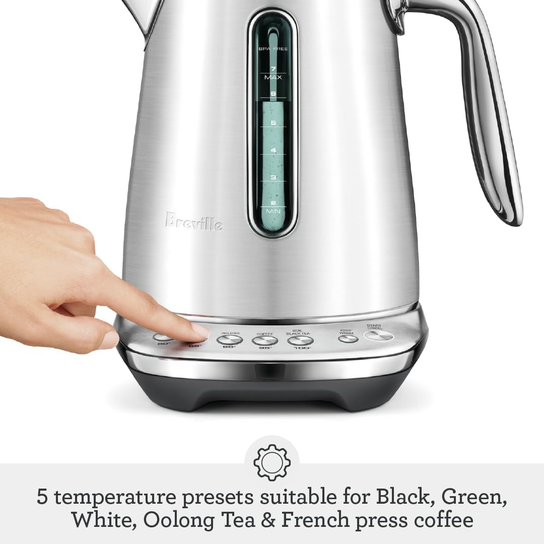 Breville the Smart Kettle™ Luxe Electric Kettle, BKE845BTR, Black Truffle