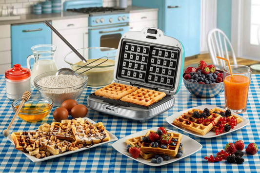 Ariete Electric Waffle Plate Party Tim Non-Stick Sky Blue