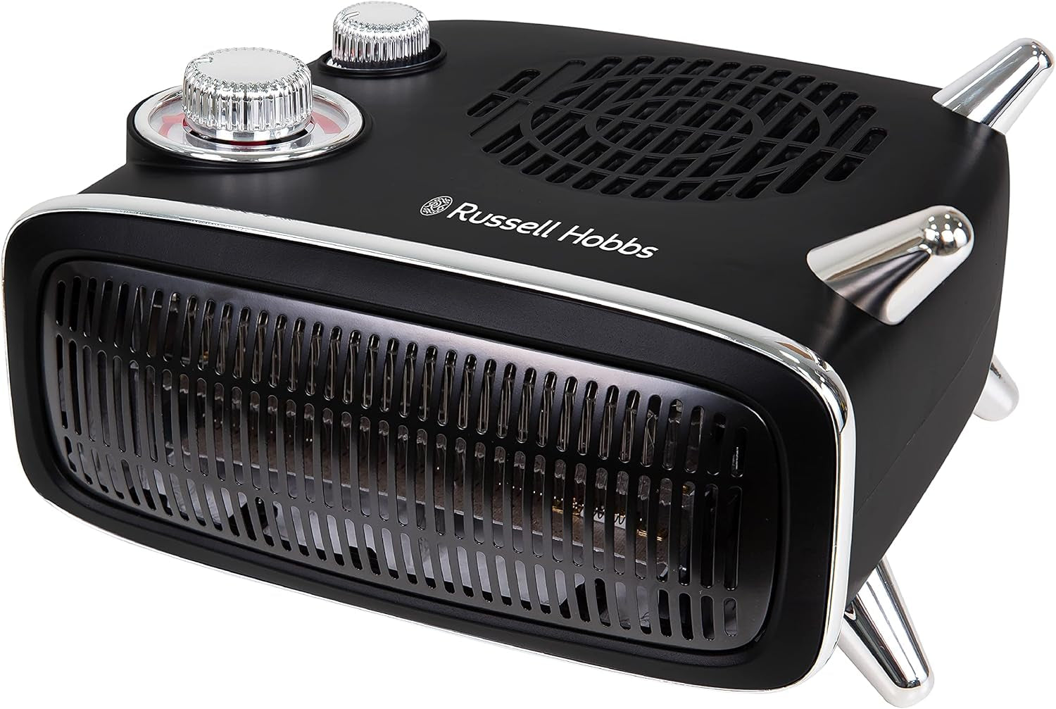 Russell Hobbs Retro Electric Heater 2 Heat Settings 1800W Black