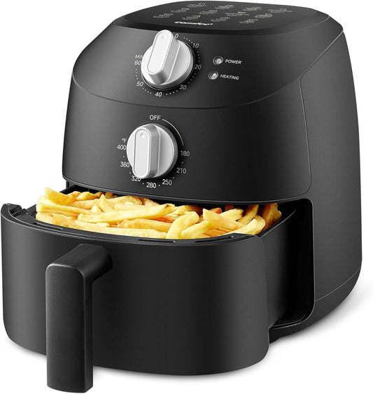 COMFEE' Compact 2.2 Quart Air Fryer with 12 Menu Options, Adjustable Timer & Temperature Control 180-400 Degrees F, Dishwasher-Safe Nonstick Fry Basket with Stainless Steel Finish