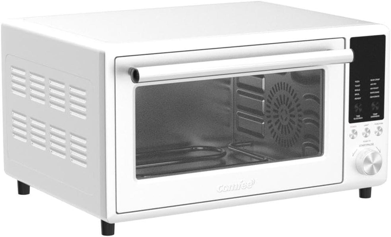 COMFEE' Toaster Oven Air Fryer FLASHWAVE™ Ultra-Rapid Heat Technology, Convection Toaster Oven Countertop with Bake Broil Roast, 6 Slices Fits 12’’ Pizza 24QT, 4 Accessories 1750W Stainless Steel