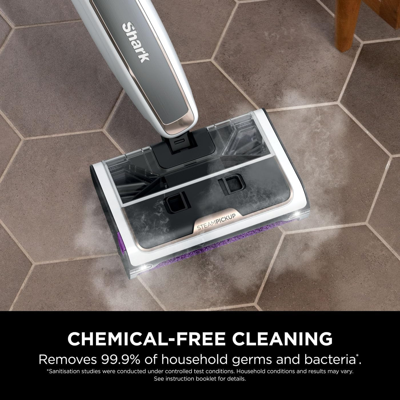 Shark 3-In-1 Steam Mop for Hard Floors | Chemical-Free Cleaning | Cleans & Separates Wet & Dry Debris Extra Brush-Roll White