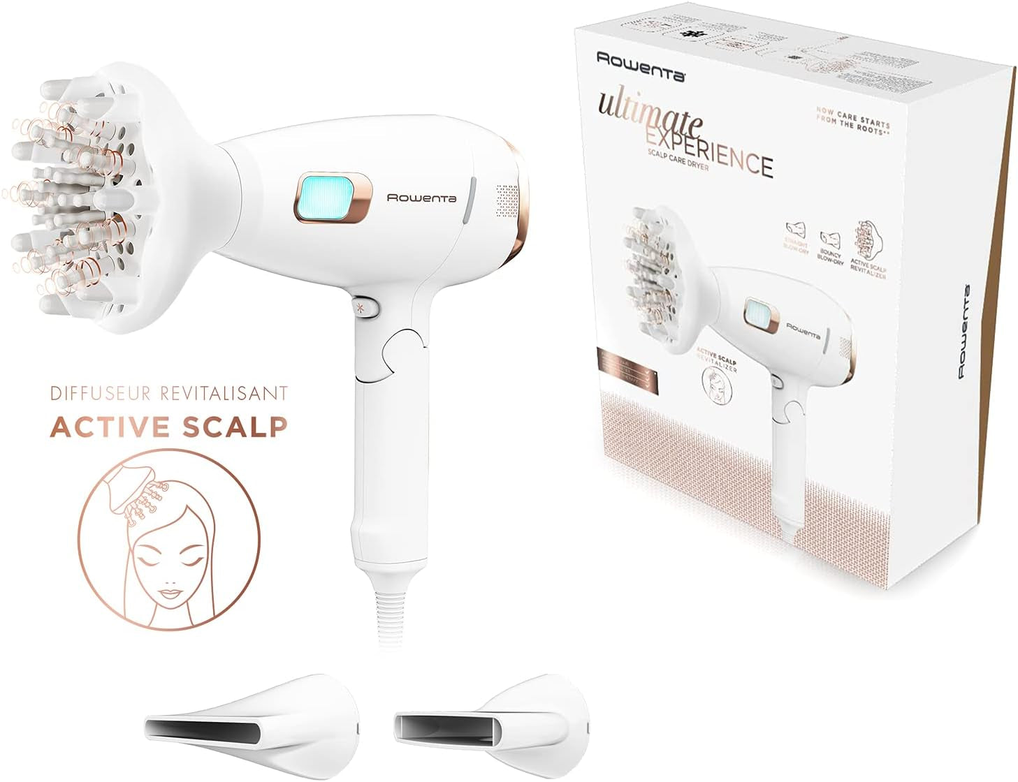 Rowenta Ultimate Experience Scalp Care Hairdryer Active Scalp Massager Included 6 Speed 2200W