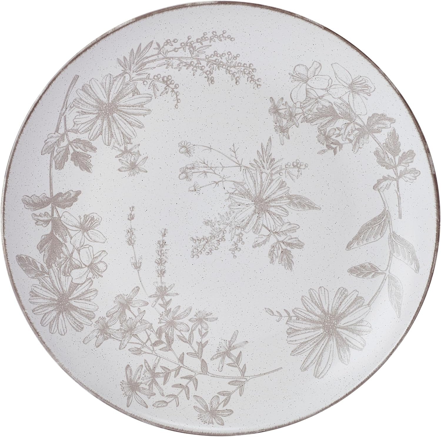 Pfaltzgraff Enchanted Bloom Floral Grey 12 Piece Dinnerware Plate Bowl Set, Service for 4