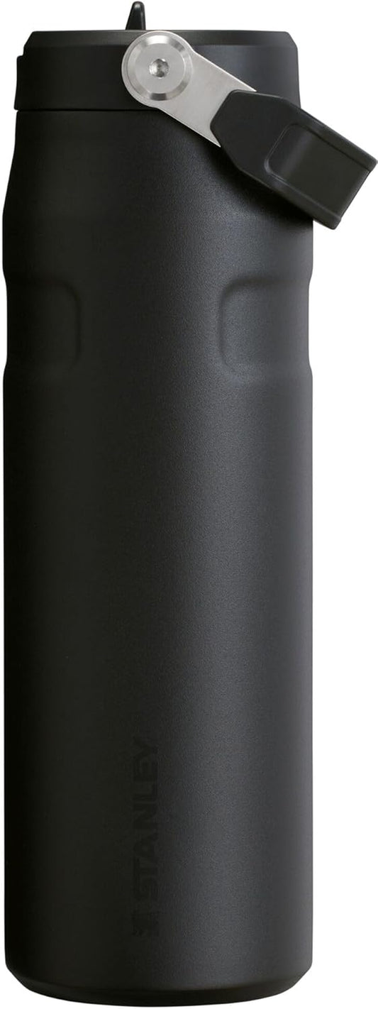 Stanley Iceflow Flip Straw 2.0 Water Bottle 24 OZ | Built-In Straw with Larger Opening | Lightweight & Leak-Resistant | Insulated Stainless Steel | Bpa-Free | Black 2.0