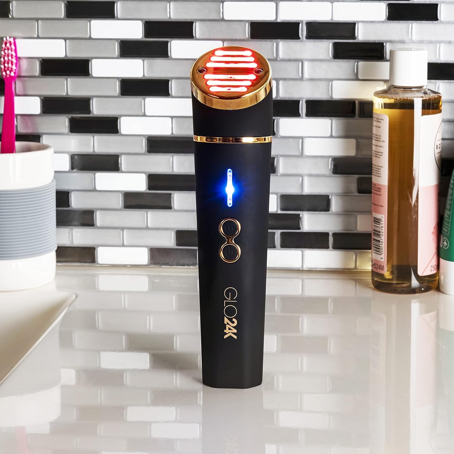 GLO24K Beauty Device for the Face | Based on Triple Action LED Thermal and Vibration Technologies