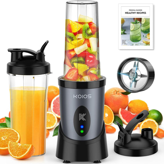 KOIOS Smoothie Blender with 2 No-Bpa Portable Blender Cups