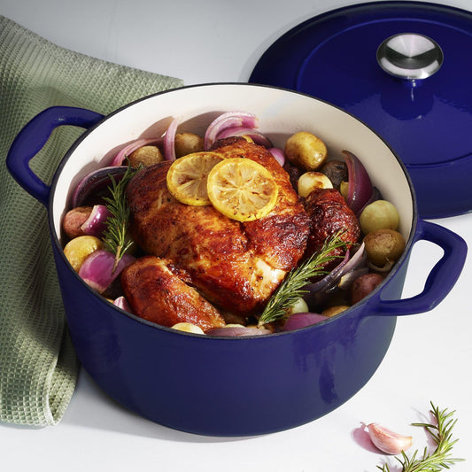 Tramontina Enameled Cast Iron Covered Dutch Oven Gradated Cobalt 5.5-Quart, 80131/075DS