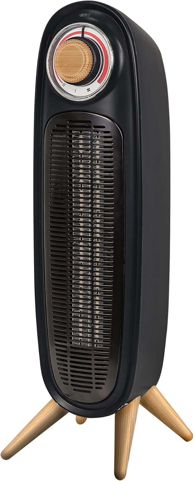 Russell Hobbs Retro Tower Heater Two Heat Settings Black & Wood 2000W