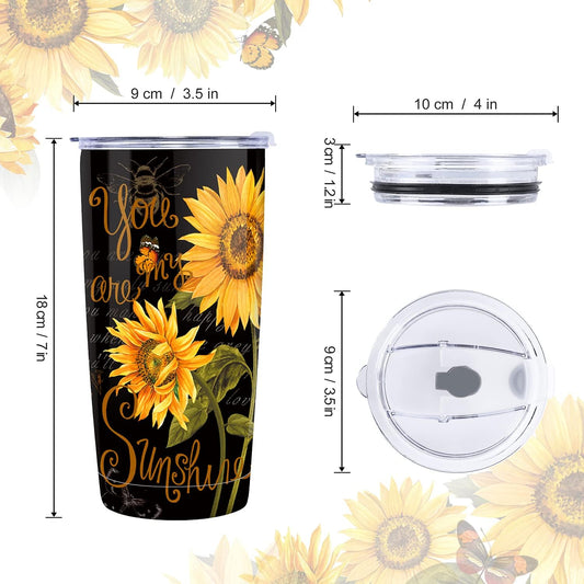 Nymphfable Tumbler 590 ml with Straw and Lid Stainless Steel Double Wall