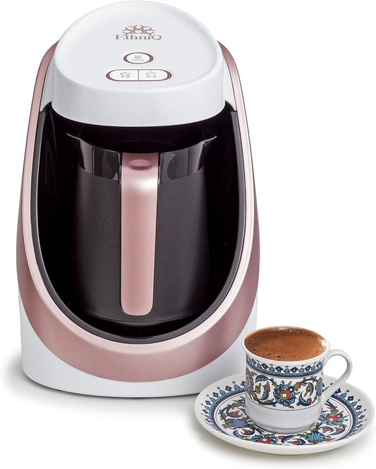 ETHNIQ Turkish Coffee Maker with Cook Sense Technology (White/Rose)