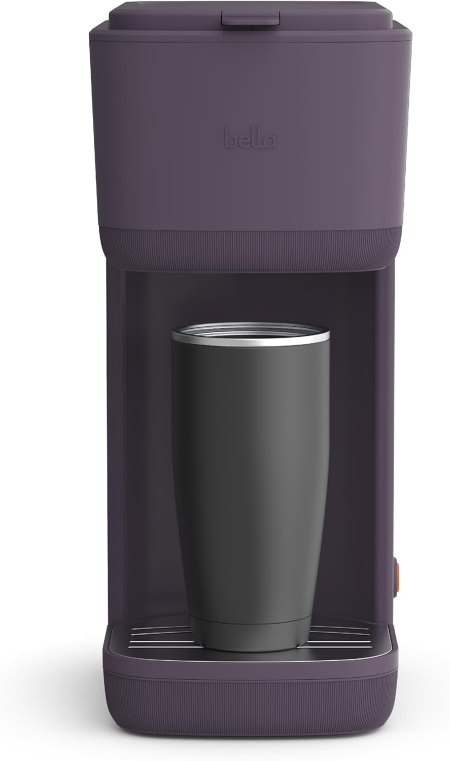 BELLA Single Serve Coffee Maker, K Cup & Coffee Ground Compatible with Removable, Adjustable Drip Tray, Auto Shutoff & Reusable Dishwasher Safe Accessories, Brews 6Oz to 14Oz, 1000 Watt, Plum