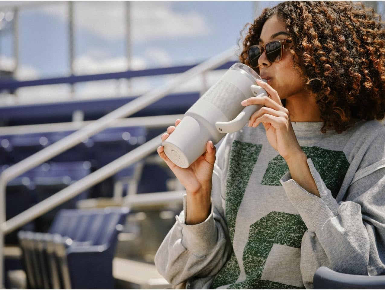 Stanley Quencher Protour Flip Straw Tumbler with Leakproof Lid 30 Oz | Built-In Straw & Handle | Cupholder Compatible for Travel | Insulated Stainless Steel Cup | Bpa-Free | Azure Fade