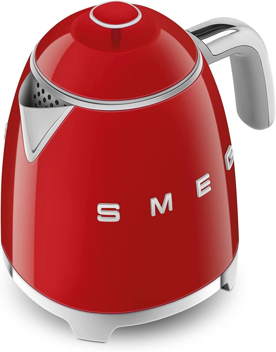 SMEG Mini 50'S Retro Style 3 Cup Electric Kettle with Double Wall anti Slip Base and Water Level Indicator (Red)