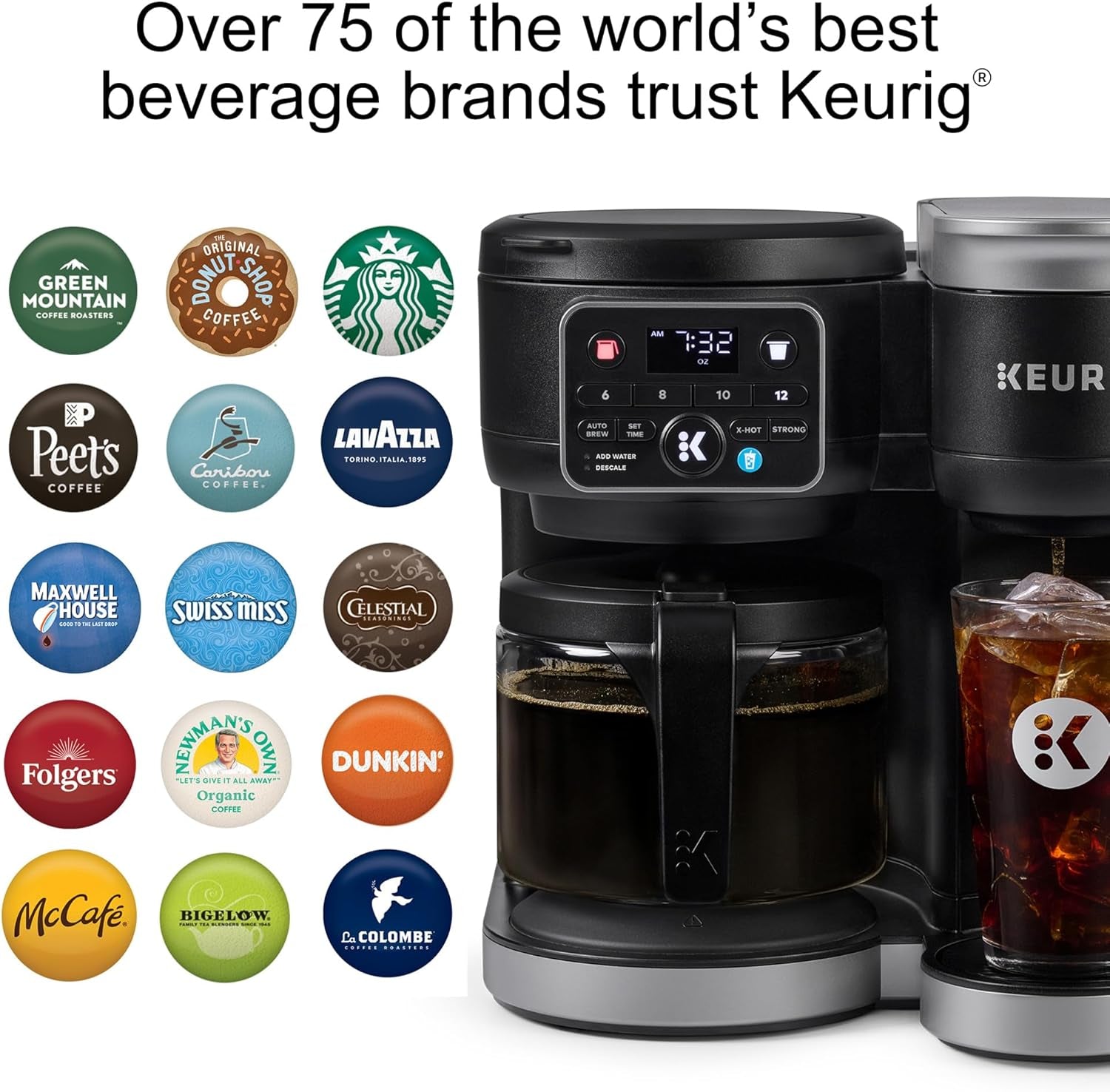 Keurig K-Duo Hot & Iced Single Serve & Carafe Coffee Maker, Multistream Technology, 72Oz Reservoir (Gen 2)