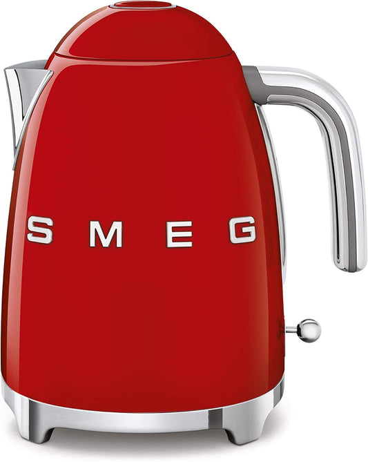 SMEG 50'S Retro Style Electric Water Kettle with Automatic Shutoff, Removable Base, and Water Indicator, KLF03RDUS, Red