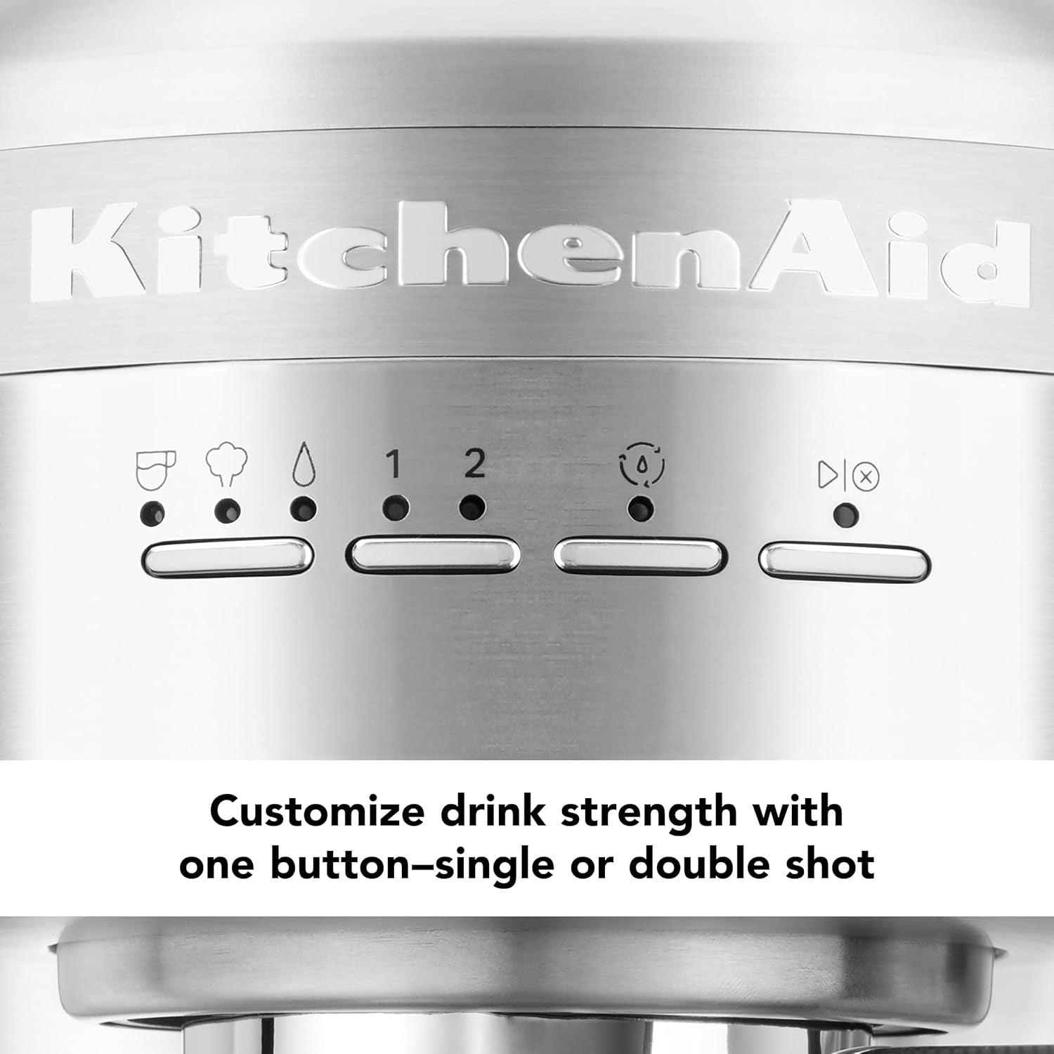 Kitchenaid Metal Semi-Automatic Espresso Machine - KES6503, Brushed Stainless Steel, 1.4 Liters