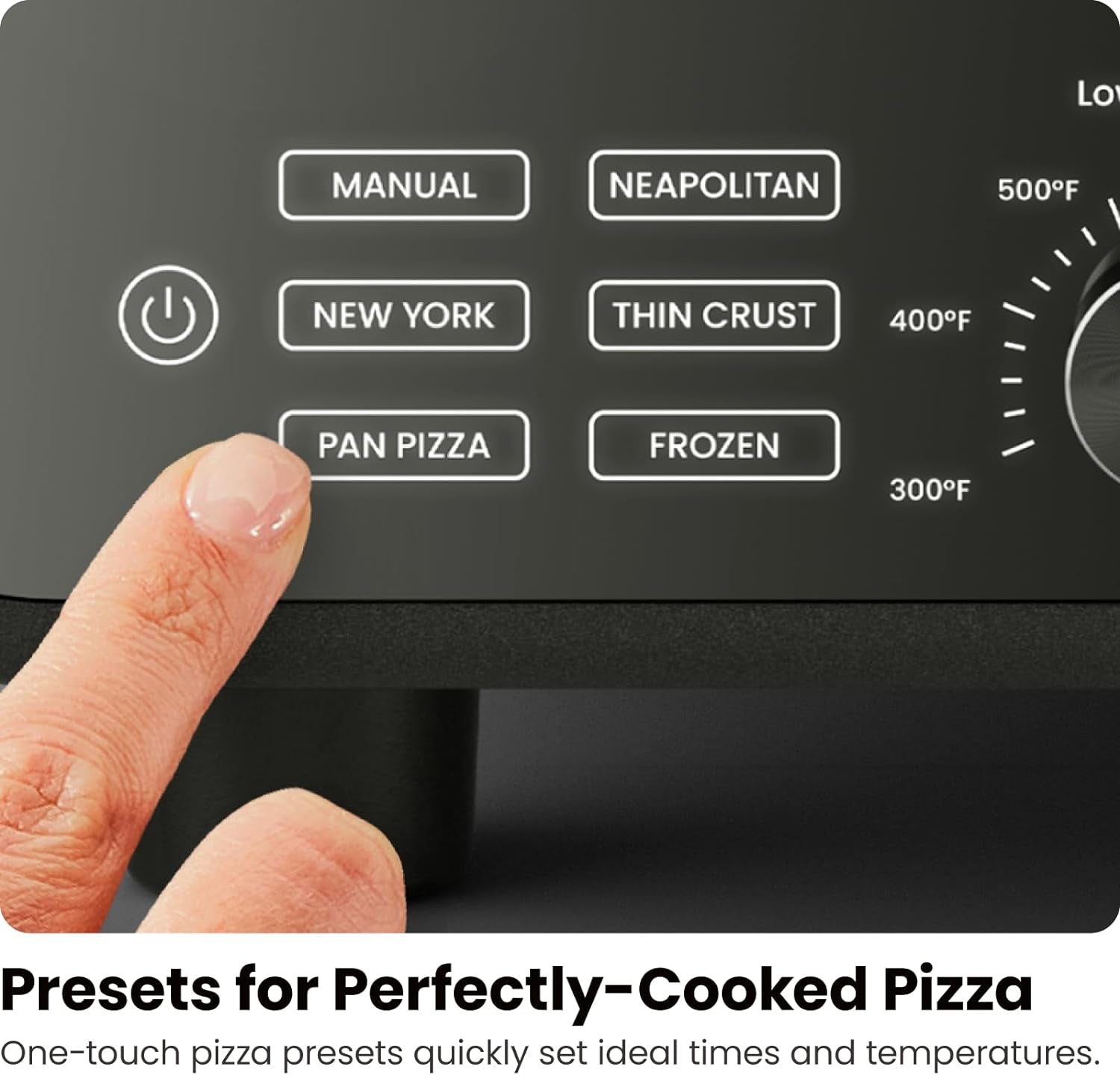 CHEFMAN Indoor Pizza Oven - Makes 12 Inch Pizzas in Minutes, Heats up to 800°F - Countertop Electric Pizza Maker with 5 Touchscreen Presets, Pizza Stone and Peel Included - Stainless Black