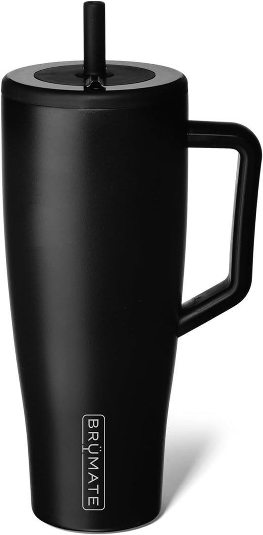 Brümate Era 40 Oz Tumbler with Handle and Straw | 100% Leakproof Insulated Tumbler with Lid and Straw | Made of Stainless Steel | Cup Holder Friendly Base | 40Oz (Matte Black)