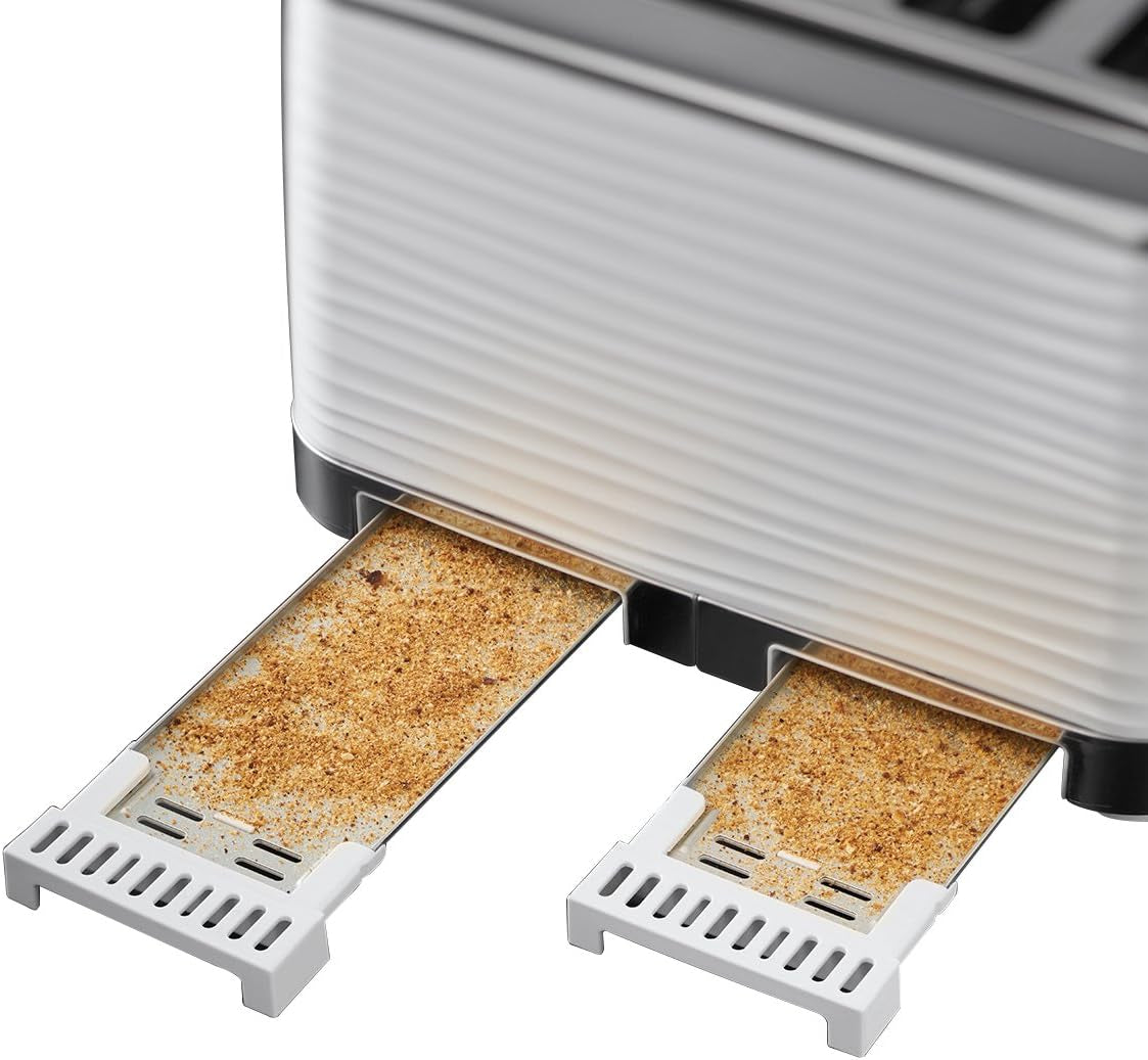 Inspire 4 Slice Toaster (Extra Wide Slots, High Lift Feature, 6 Browning Levels, Frozen/Cancel/Reheat Function with Blue LED Illumination, 1800W, White Textured High Gloss) 24380