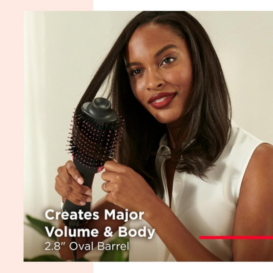 REVLON One-Step Volumizer Hair Dryer and Styler | Less Frizz, More Shine, and Less Heat Damage for Fast and Easy Salon-Style Blowouts, for All Hair Types and Lengths (Black)