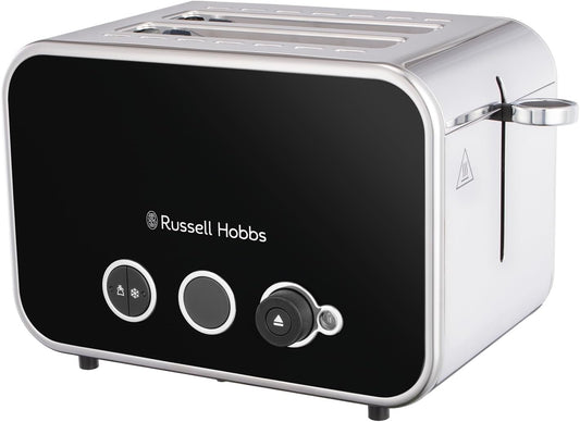 2 Slice Distinctions Toaster (Countdown to Ready, Extra Wide & Long Slots, 6 Browning Levels, Defrost/Reheat/Cancel Function, Lift & Look Feature, 1600W, Stainless Steel & Black) 26430