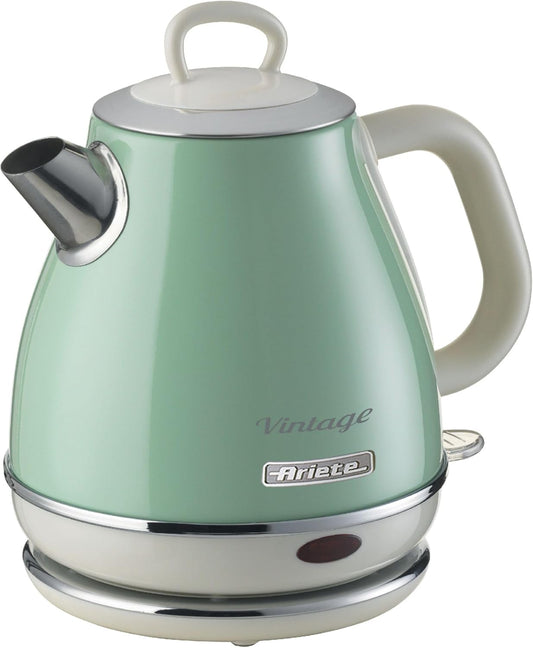 Ariete 2868 Vintage Bollitore Elettrico Di Design in Acciaio Inossidabile, 1600 W, 3 Cups, Verniciato, Verde