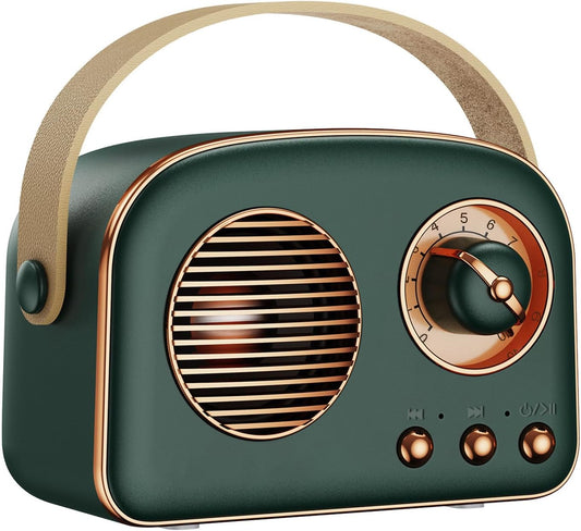 Retro Bluetooth Speaker with TWS Vintage Decor Deep Green