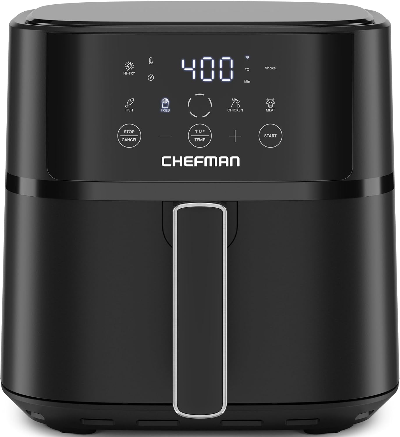 Chefman Air Fryer – 6 QT Compact Airfryer for Quick & Easy Meals in Minutes, Features Hi-Fry Technology for Extra Crisp, Touchscreen Controls with 4 Presets, Nonstick & Dishwasher Safe Basket - Black