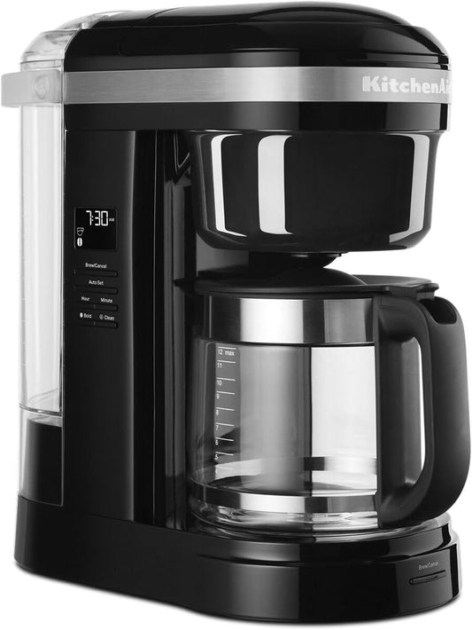 Kitchenaid KCM1208OB Drip Spiral Showerhead Coffee Maker, 12 Cup, 7.17"D X 13.4"W X 14.34"H, Onyx Black